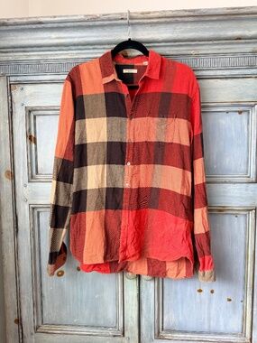 Burberry Brit Red and Black Nova Check Shirt Size L